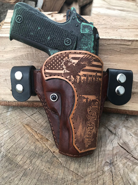 The Freedom Holster- OWB- Eagle Scene 1 – Black Swamp Leather Company LLC