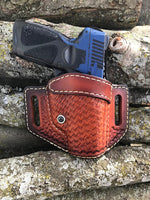 Reinforced Guard/ Hand Tooled Retention Leather Holster OWB