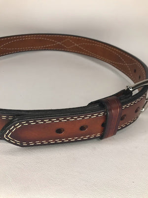 Classic Leather Belt/ Design Stitched – Black Swamp Leather Company
